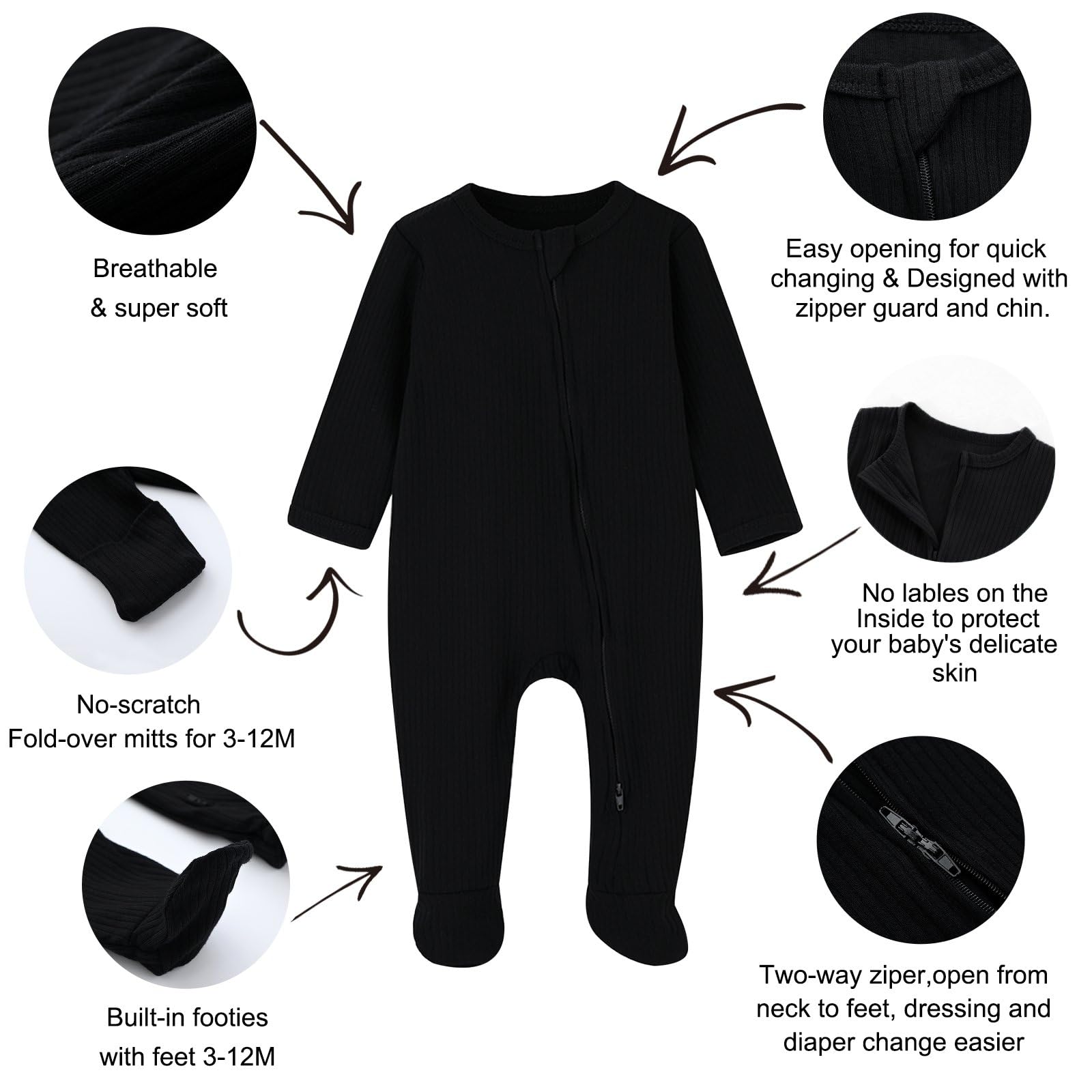 ACESTAR mittens cuffs keep tiny hands warm and prevent scratches.