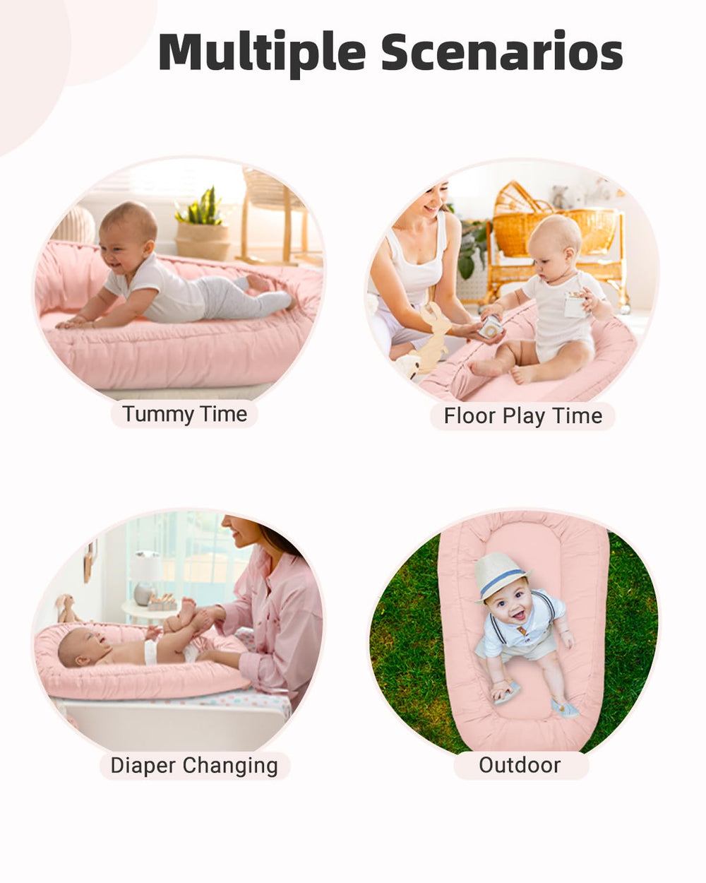 ACIROC Baby Lounger Pillow pink ideal for home and travel