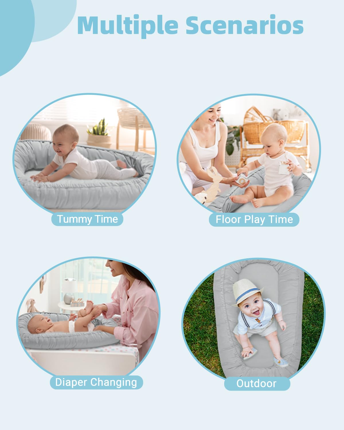 ACIROC tummy time use promotes play on a safe surface.