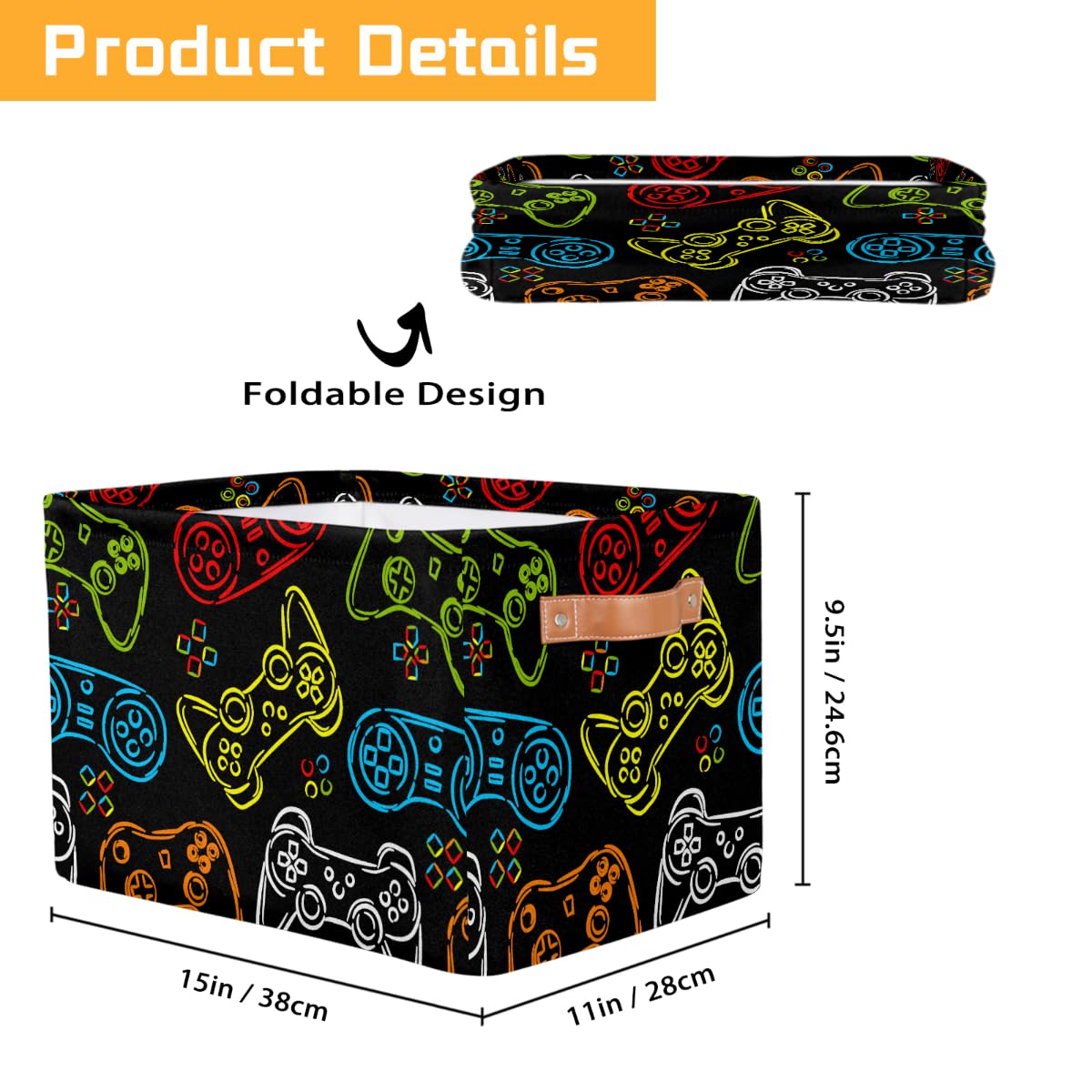 Ackutea nursery decor basket with colorful pattern.