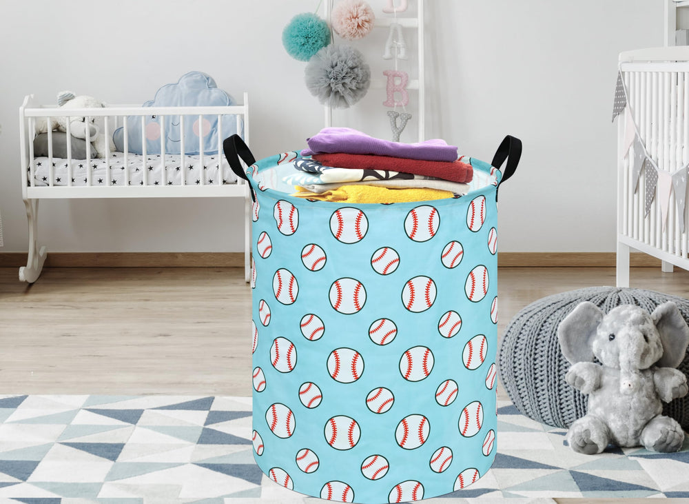 ACMUUNI 19.7-inch round basket collapsed for storage, easy to set up when needed.