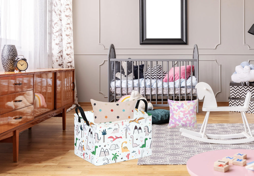 ACMUUNI nursery storage hamper with waterproof layer to resist spills.