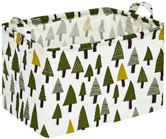 ACMUUNI rectangle storage basket with elephants and rainbows for playful toy organization.