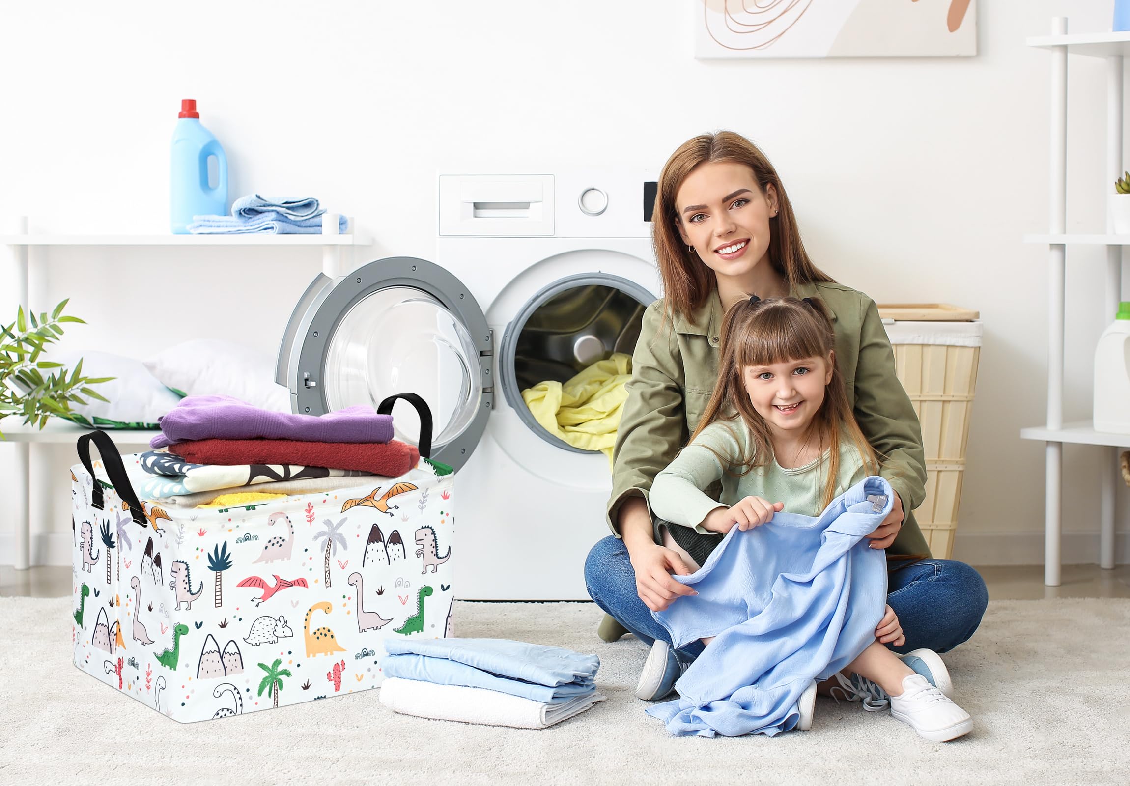 ACMUUNI storage basket with handles for easy carrying around the home.