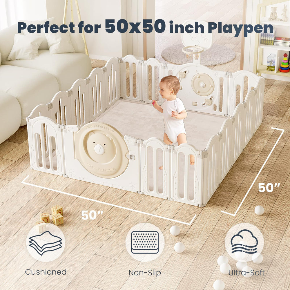 ACOMOPACK 50x50 mat fits snugly inside standard playpens for safe, padded exploration