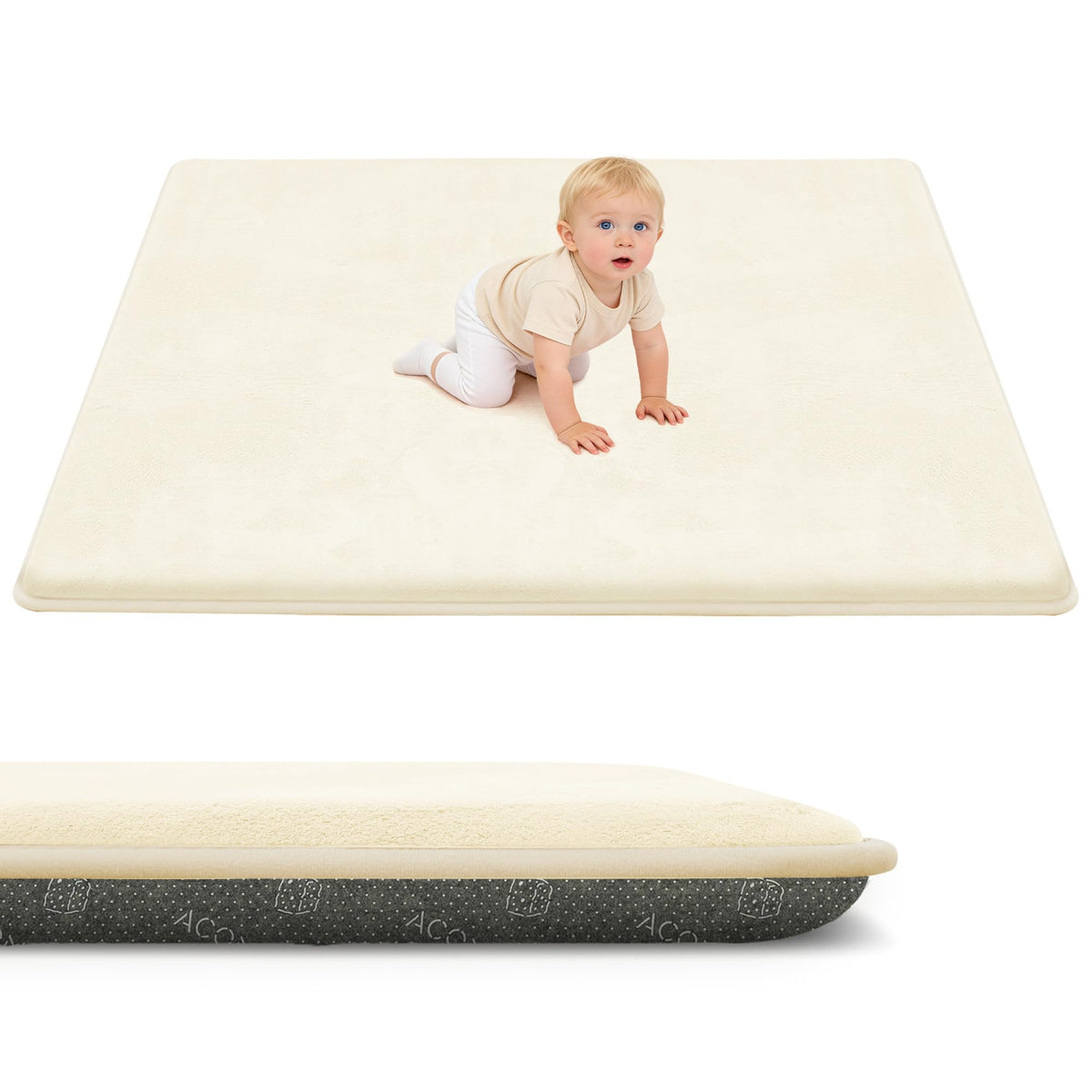 ACOMOPACK baby play mat — cushioned top view for safer, comfortable tummy time.