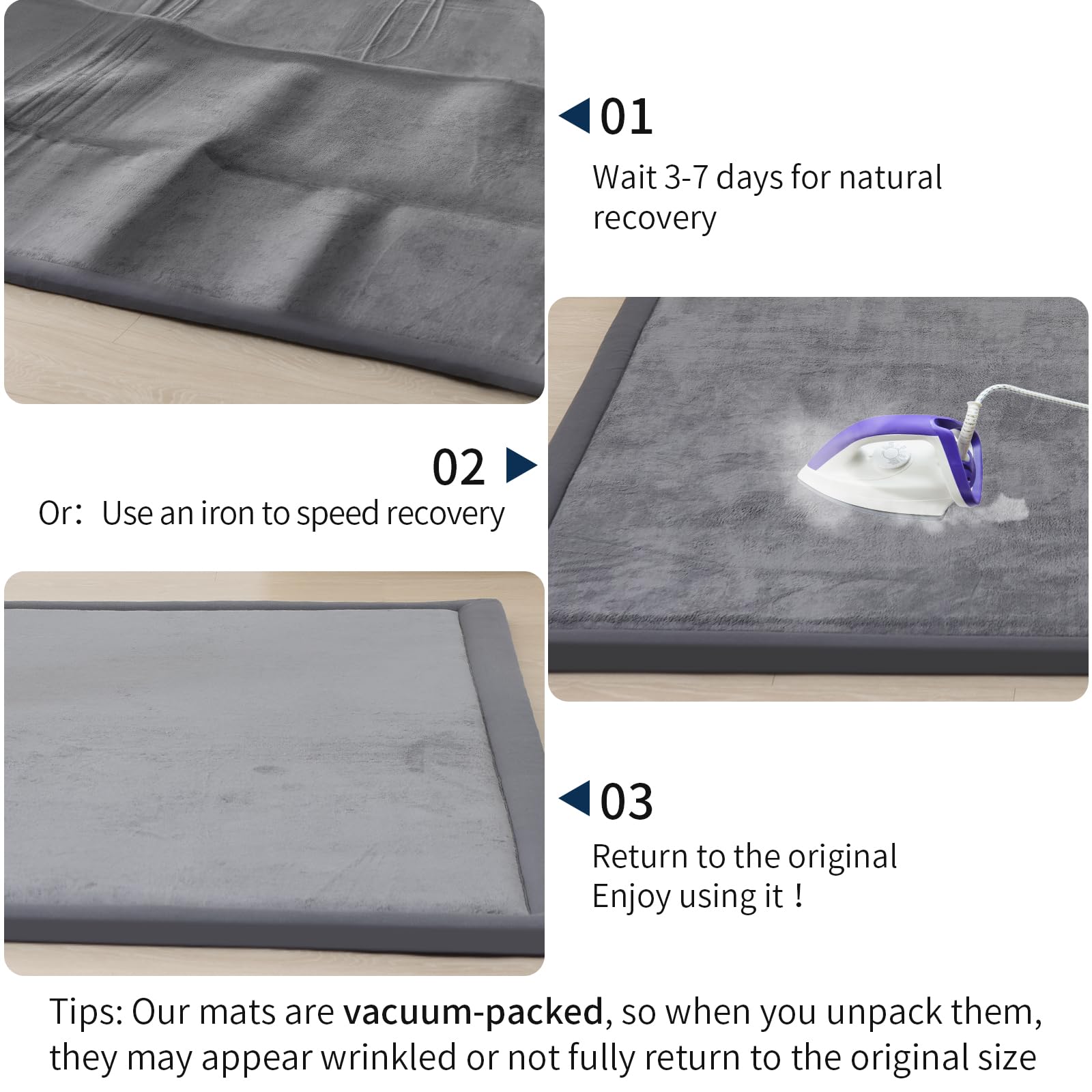 ACOMOPACK easy care routine: vacuum or wipe for quick cleaning.