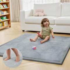 ACOMOPACK baby play mat close-up shows 1.3-inch foam cushioning for comfort