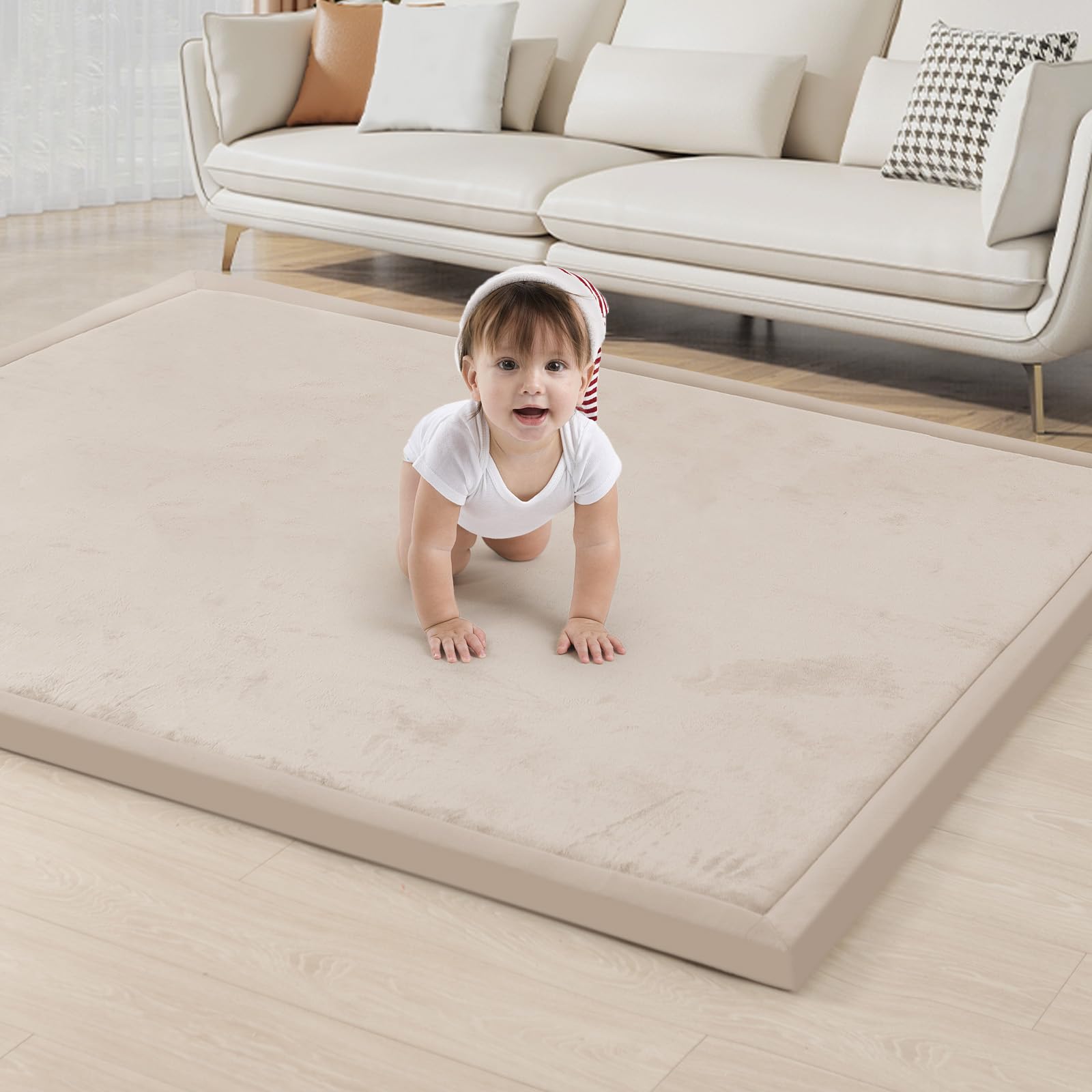 ACOMOPACK baby play mat with memory foam for plush tummy time