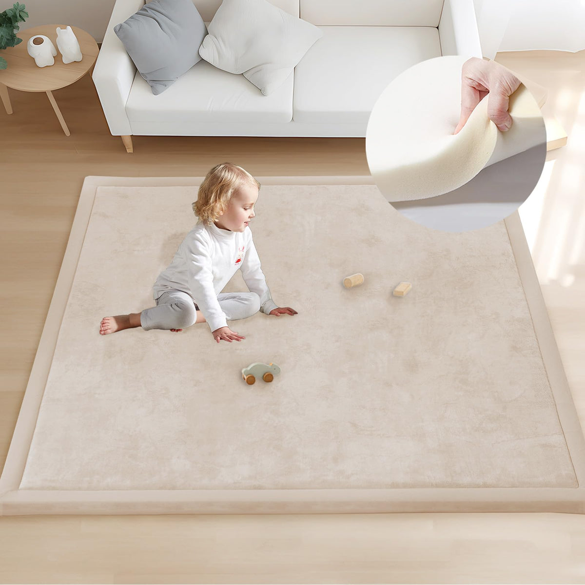ACOMOPACK baby play mat memory foam provides gentle cushioning for crawls and tummy time