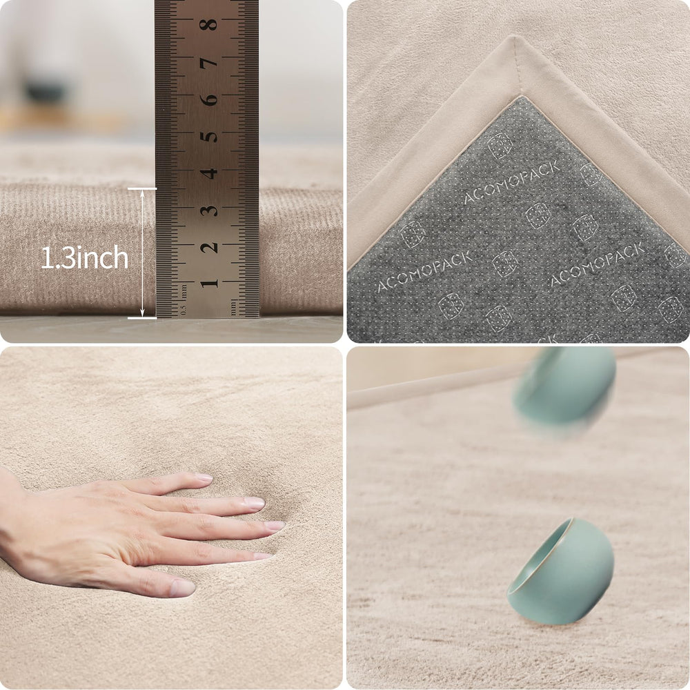 ACOMOPACK play mat showing non-slip bottom for safe floor use
