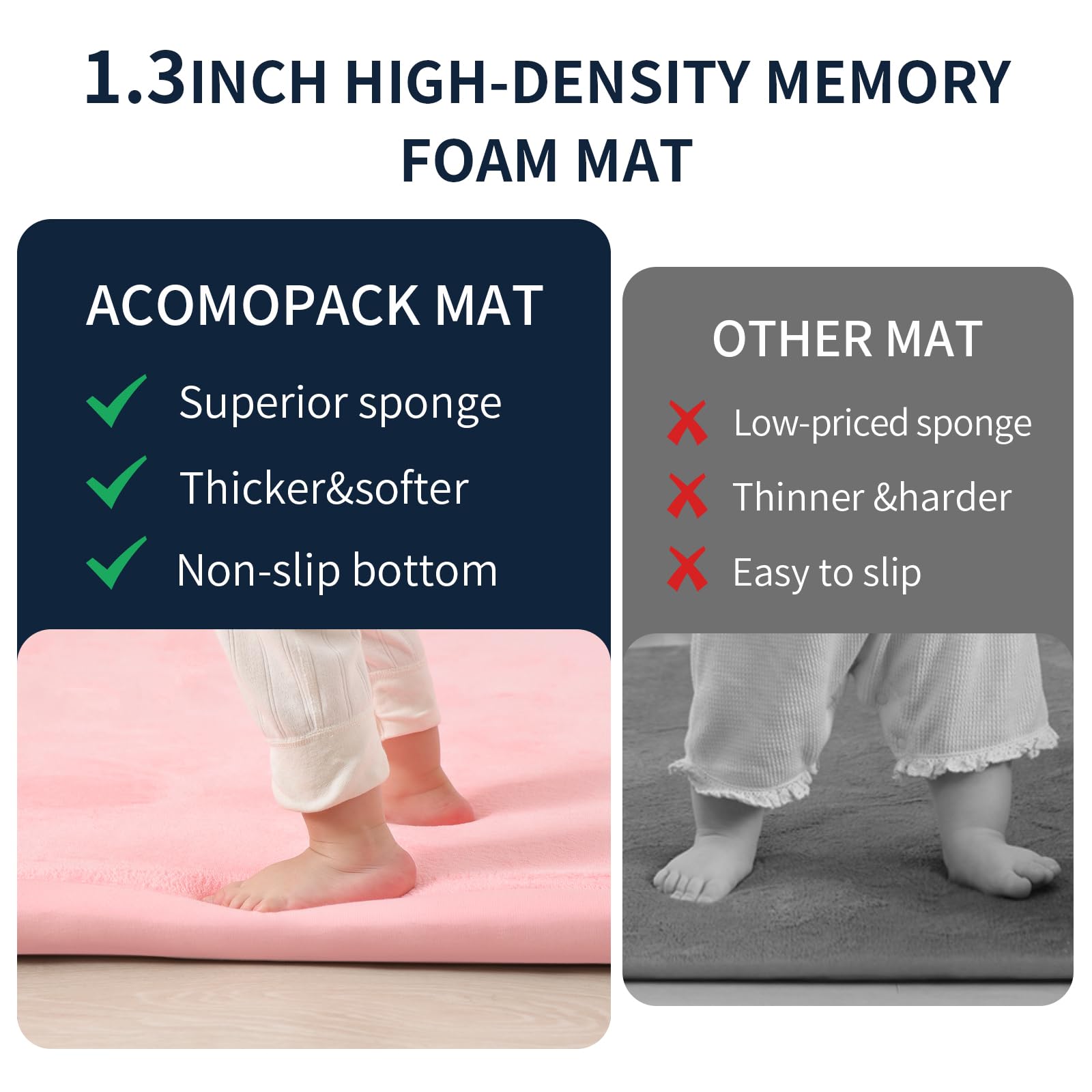 ACOMOPACK play mat offers six colors and five sizes for flexible decorating.