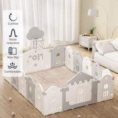 ACOMOPACK tummy time setup on a beige mat for active babies