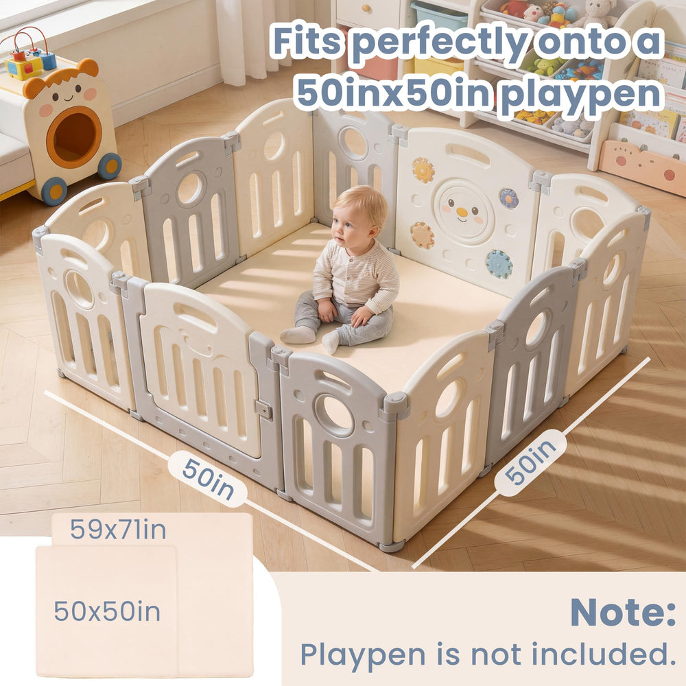 ACOMOPACK water-repellent nursery rug for easy spill cleanup.