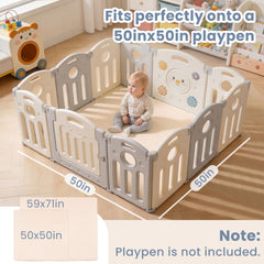 ACOMOPACK water-repellent nursery rug for easy spill cleanup.