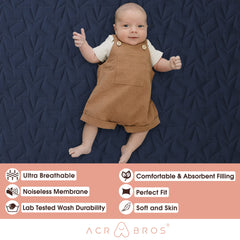 ACRABROS 38x26 size-fit for mini cribs ensures secure protection.