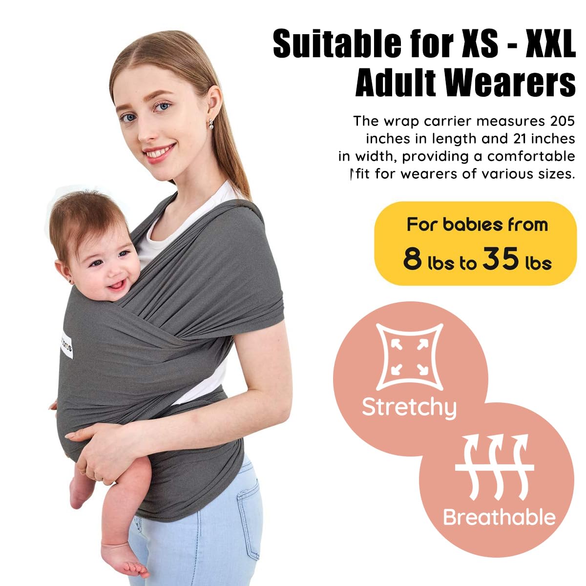 ACRABROS ergonomic design reduces shoulder strain for parent comfort.