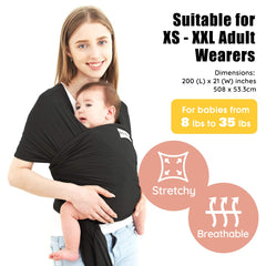 ACRABROS Baby Wrap Carrier provides toddler-support for growing babies during daily activities.