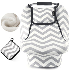 ACRABROS car seat cover with soft fabric for cozy baby naps on the go.