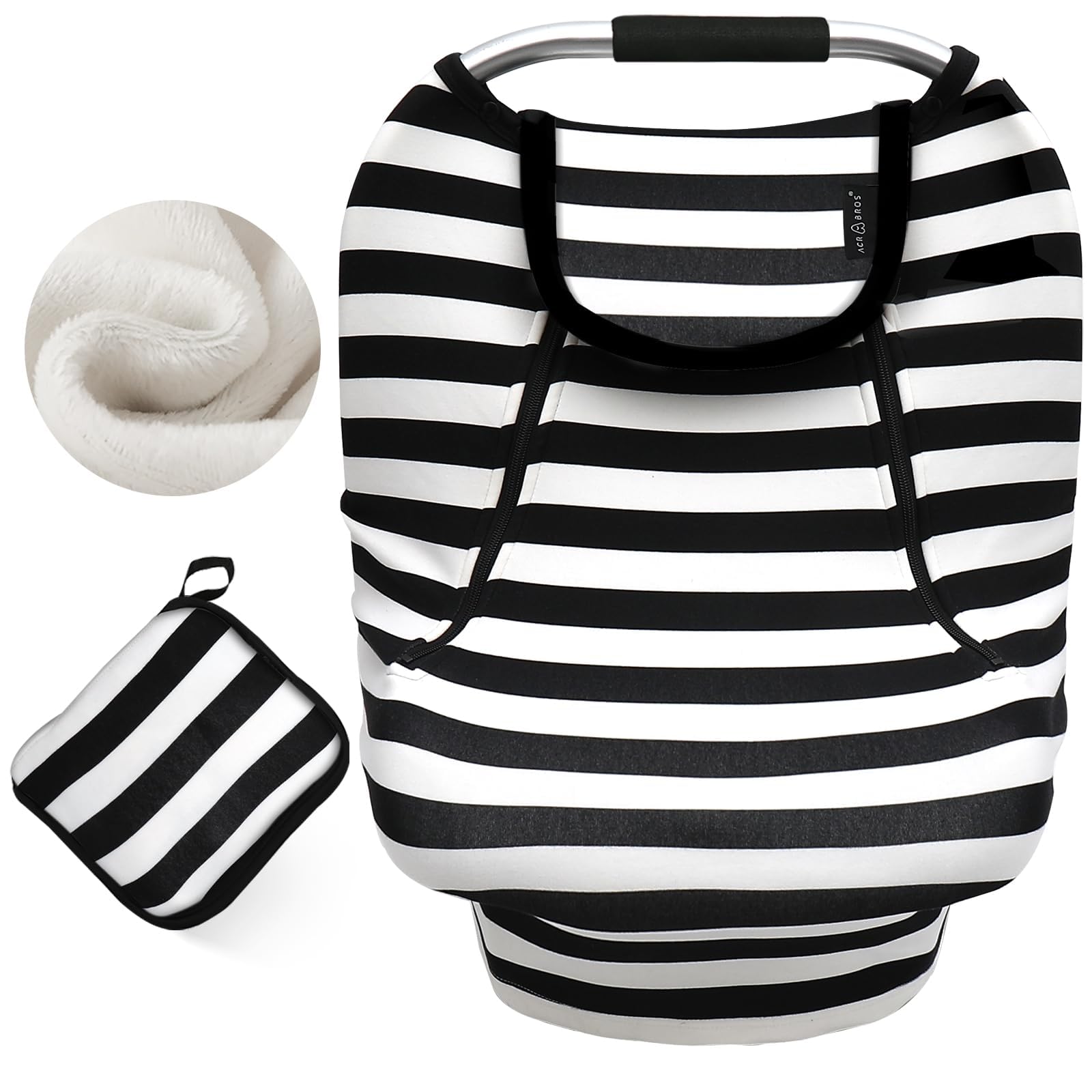 ACRABROS car seat cover with peeping window for easy baby checks