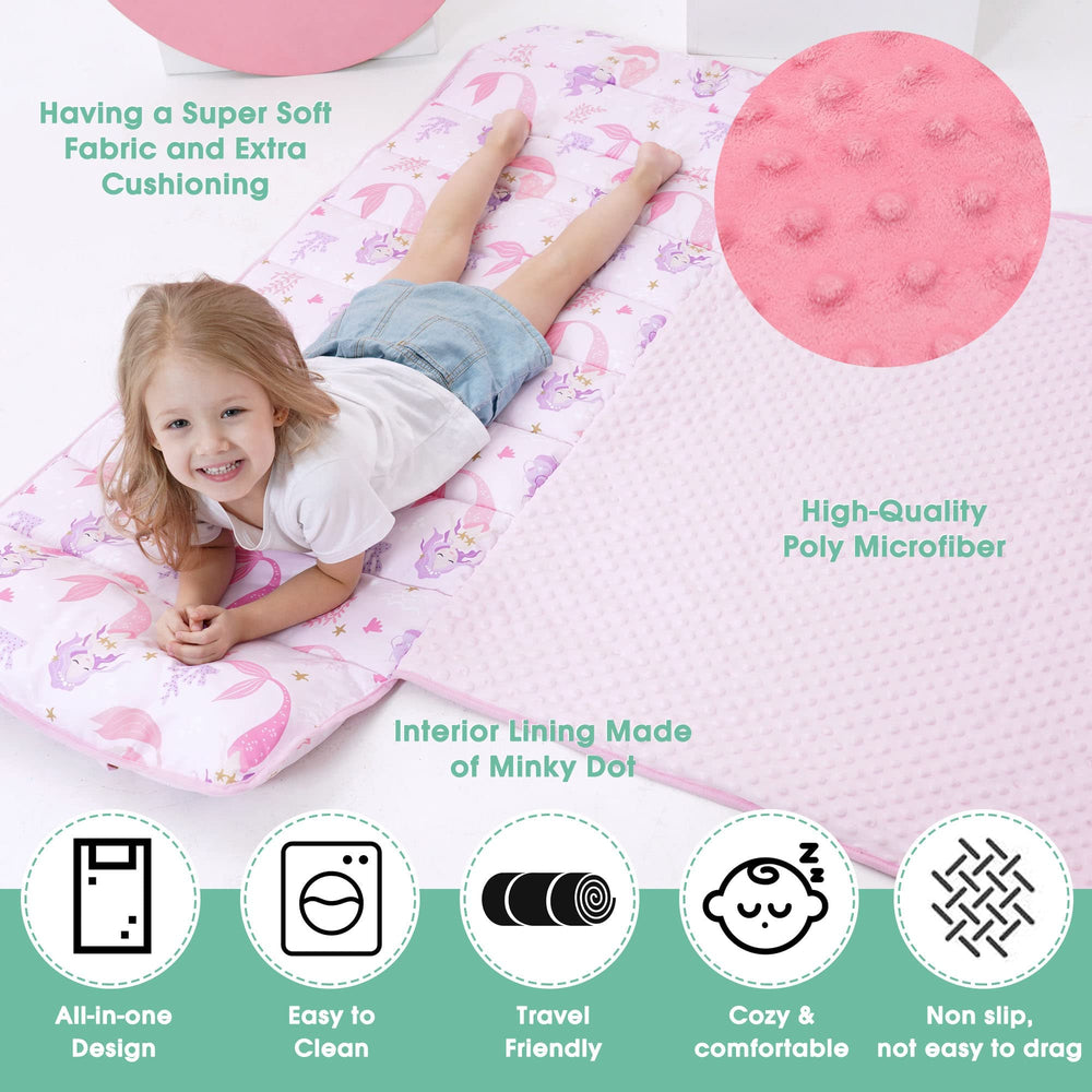 ACRABROS Mermaid nap mat fabric texture emphasizing soft microfiber.