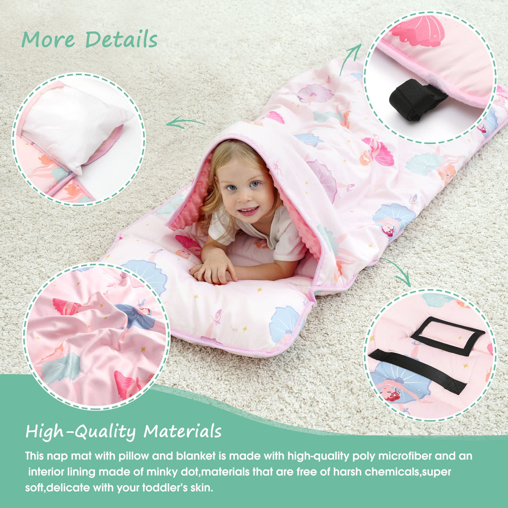 ACRABROS Nap Mat materials: poly microfiber and minky dot interior.