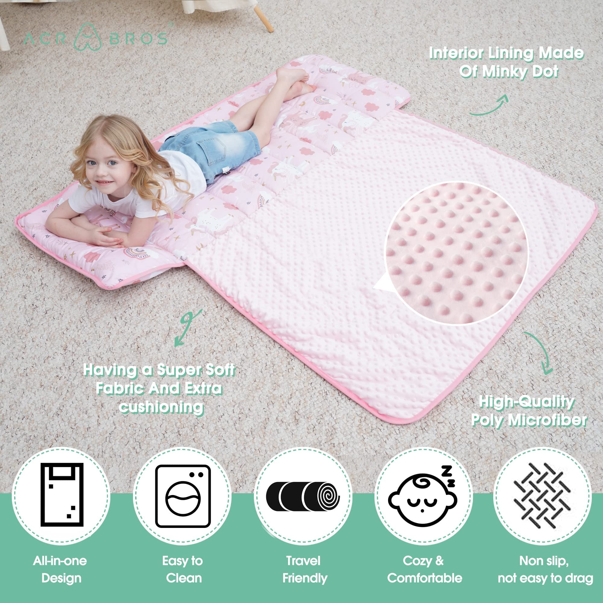 ACRABROS interior minky dot lining feels soft on skin