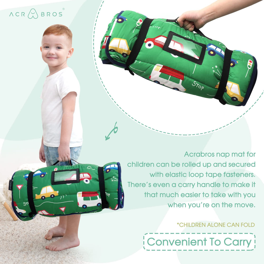 ACRABROS Nap Mat with name card pocket helps daycare organization.