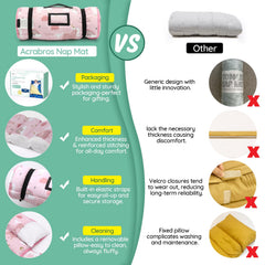 ACRABROS nap mat with removable pillow for easy cleaning and transitions