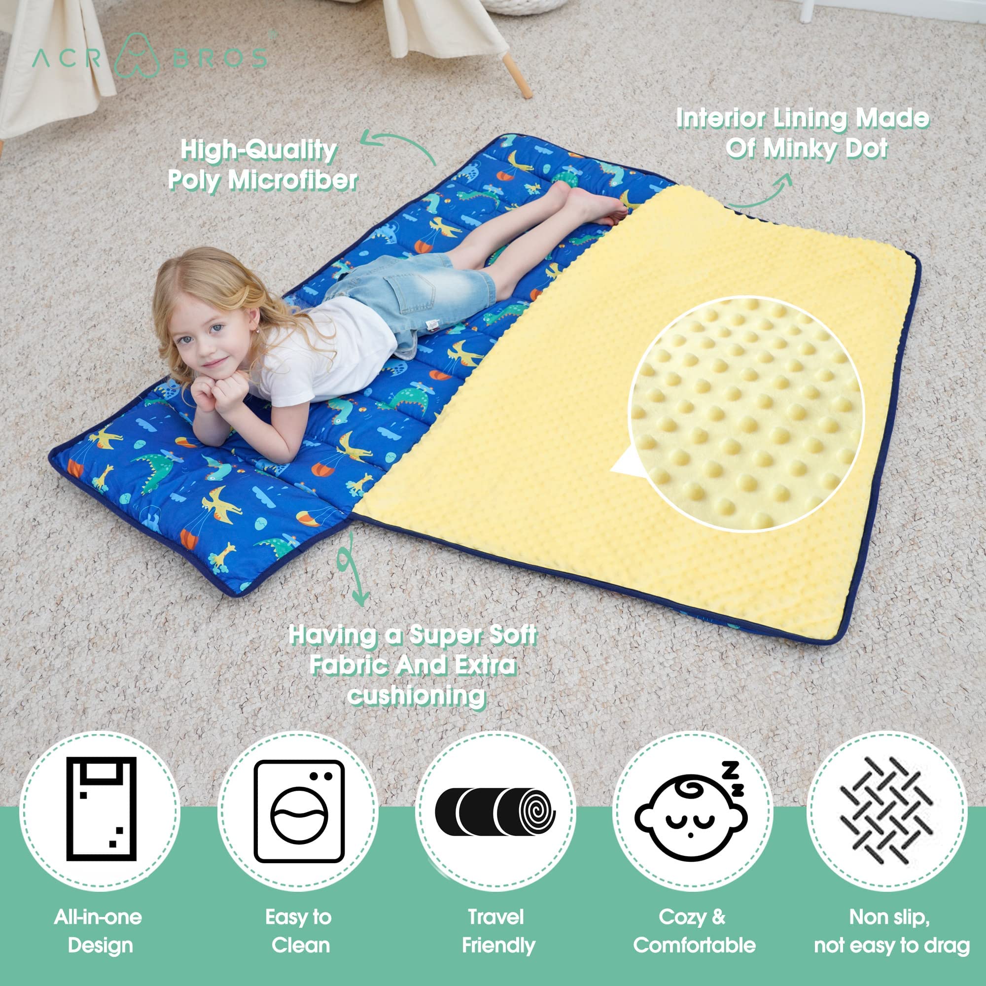 ACRABROS nap mat made of poly microfiber for skin-friendly comfort