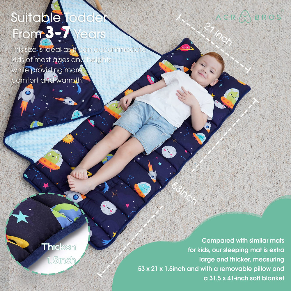 ACRABROS versatile nap mat for home, daycare, camping, or travel