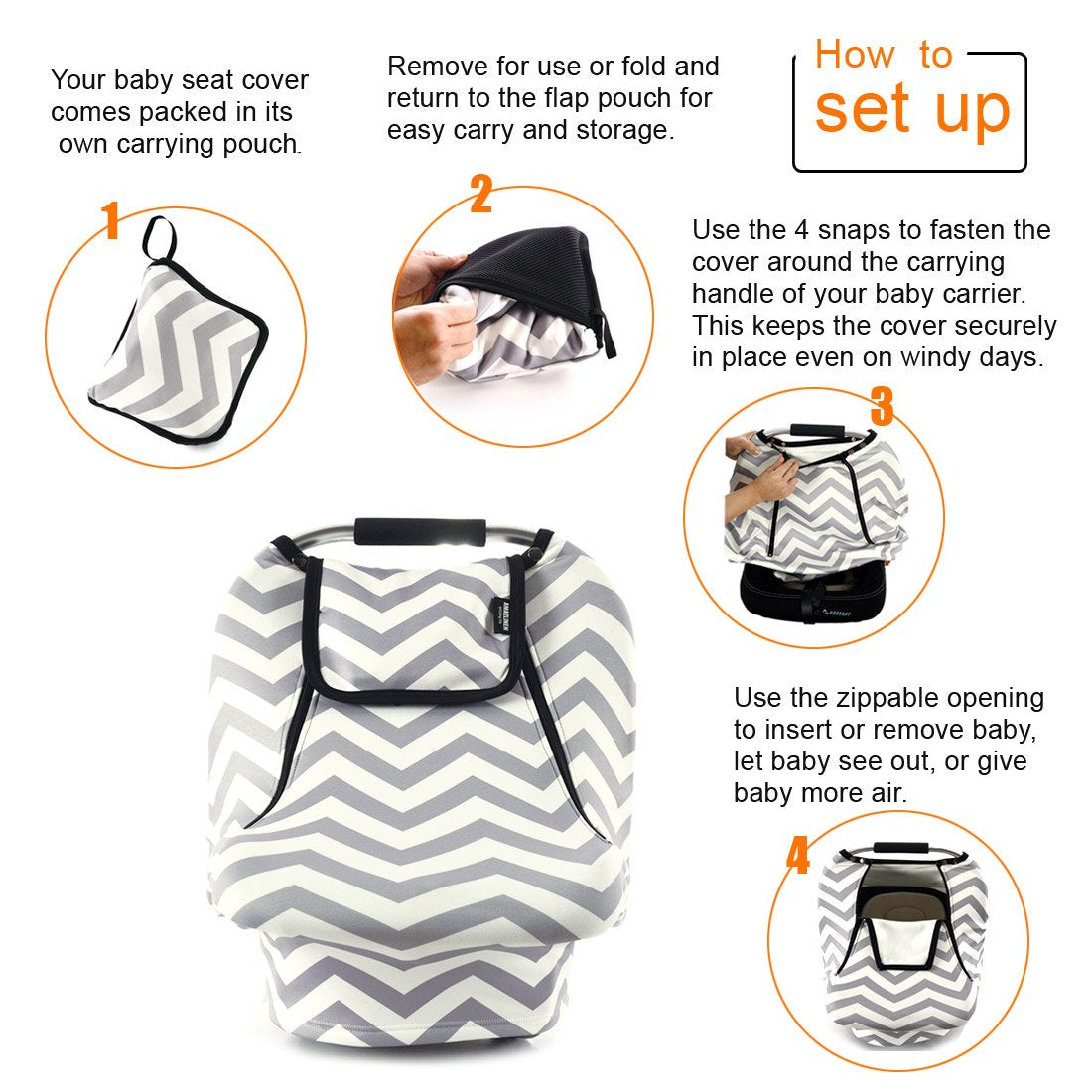 ACRABROS universal stretchy-fit cover fits most seats securely.