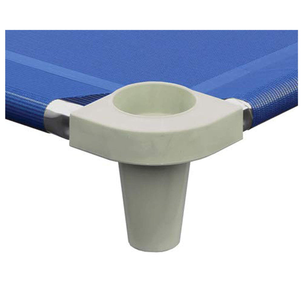 Blue breathable mesh fabric on Acrimet nap cot for comfortable naps