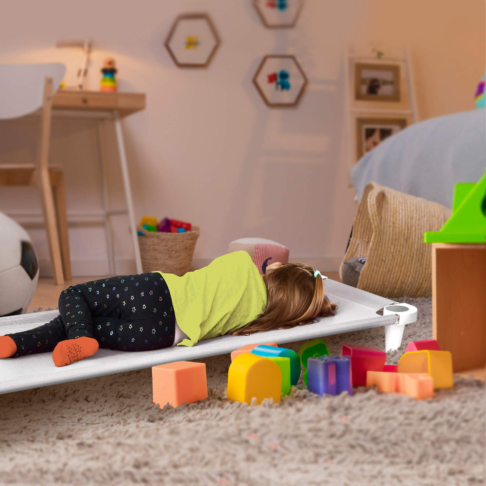Acrimet Nap Cot's compact design supports easy storage when not in use.