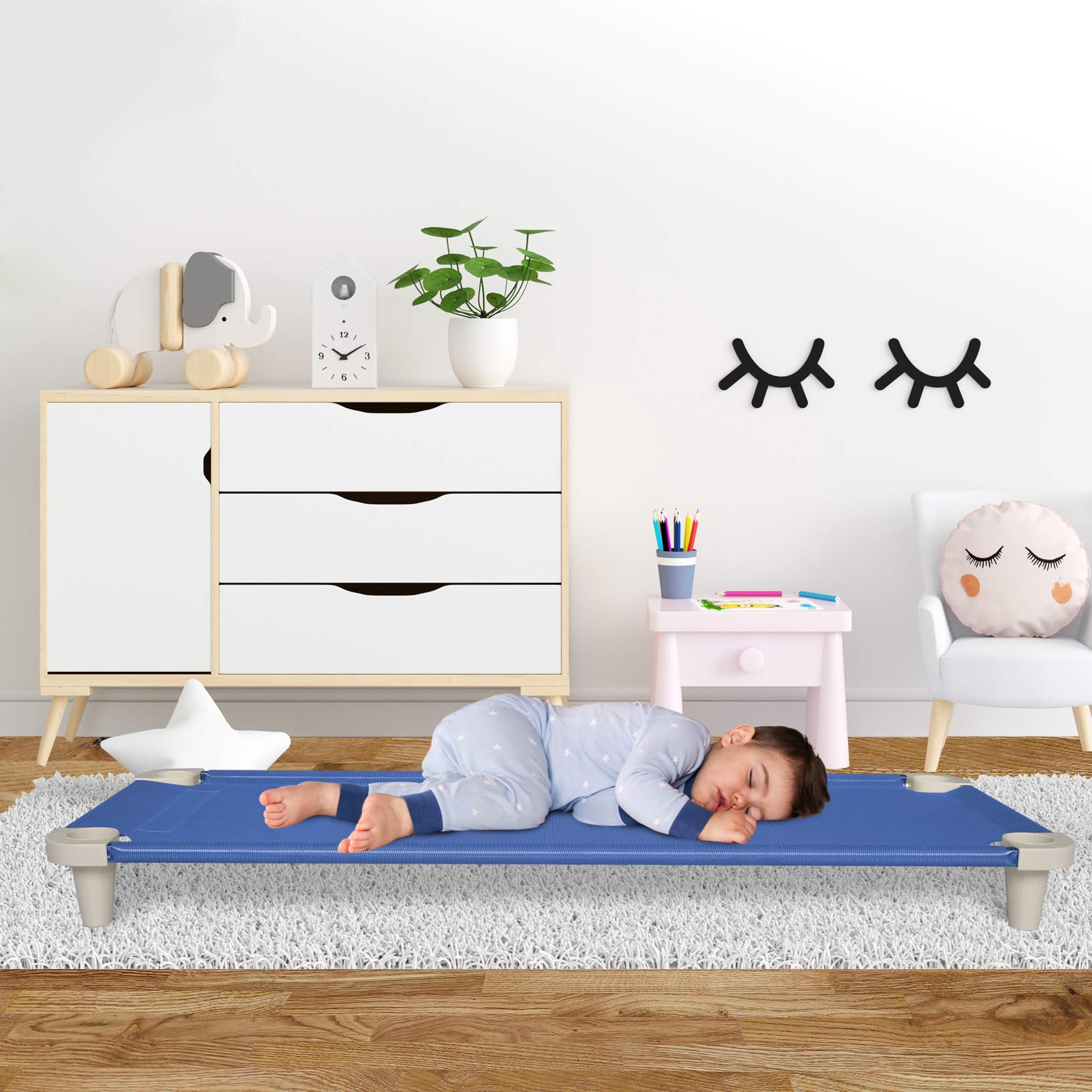 Acrimet nap cot stackable design saves storage space