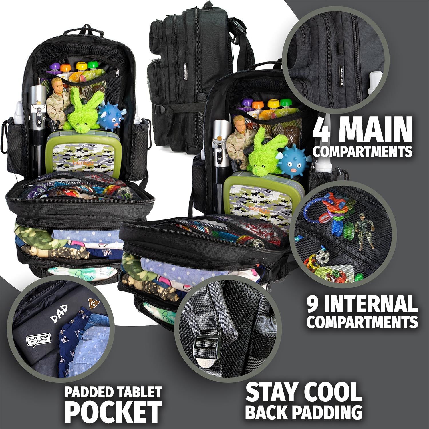 ActiveDoodie Black color adds low-profile, versatile style