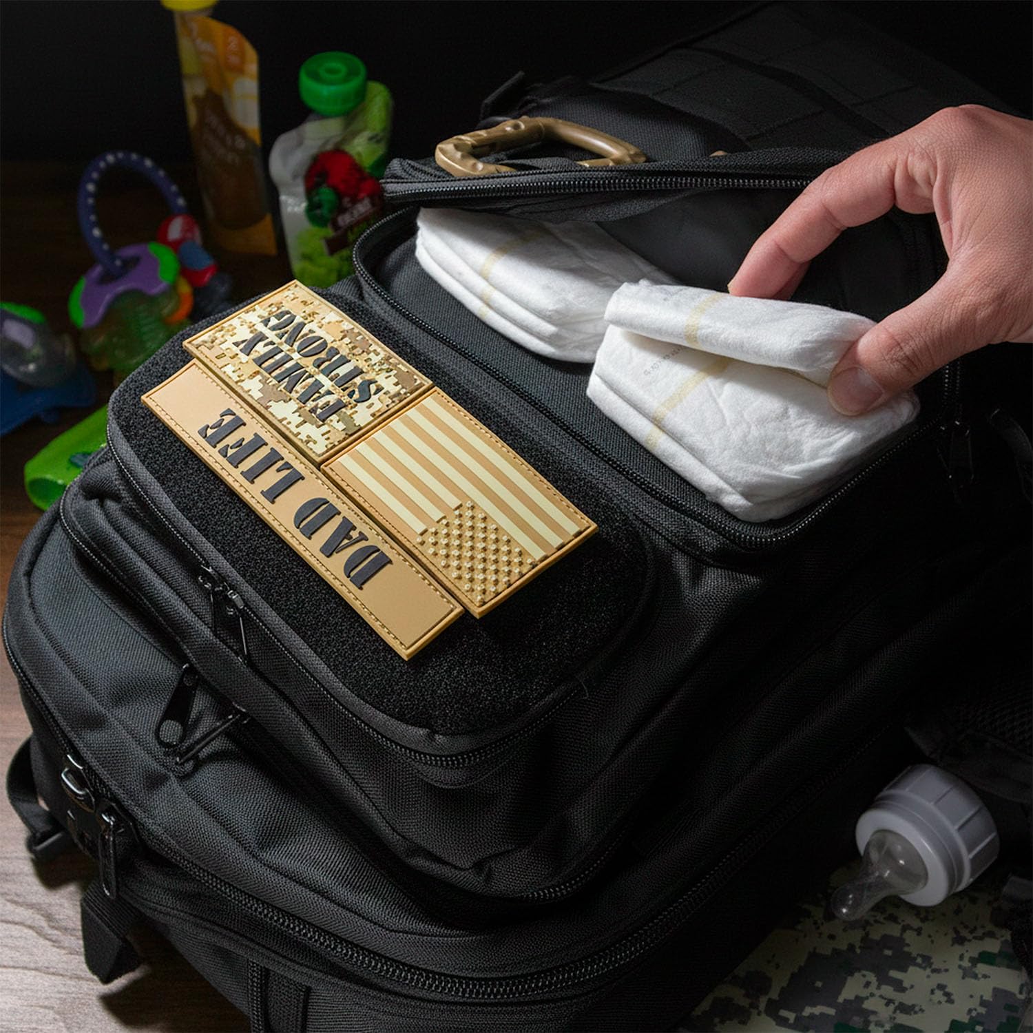 ActiveDoodie changing pad inside the bag for on-the-go changes