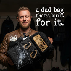 ActiveDoodie Dad Diaper Bag inside layout demonstrating multiple pockets for quick access