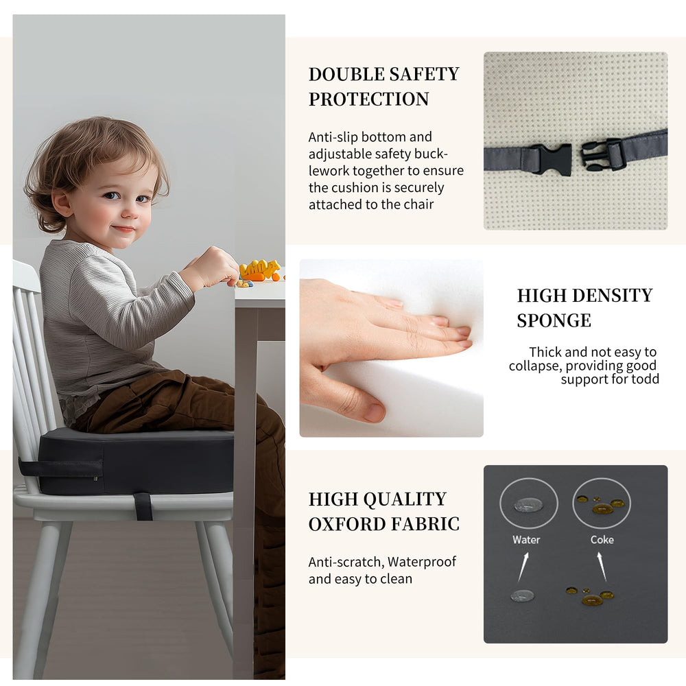 Acxseo Toddler Booster Seat adjustable straps secure under the chair.