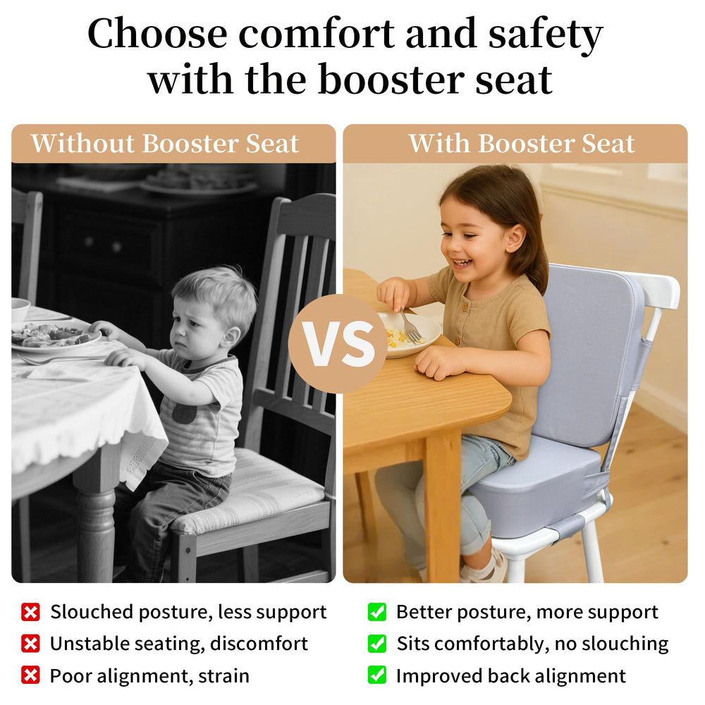 Adjustable dual straps secure the seat to most chairs.