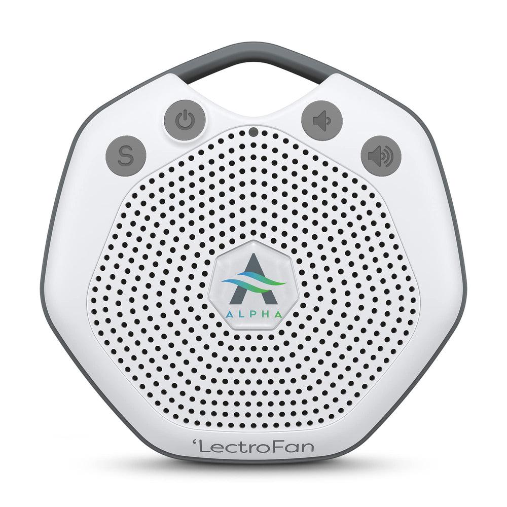Adaptive Sound Technologies LectroFan Alpha with travel clip for sleep on the go.