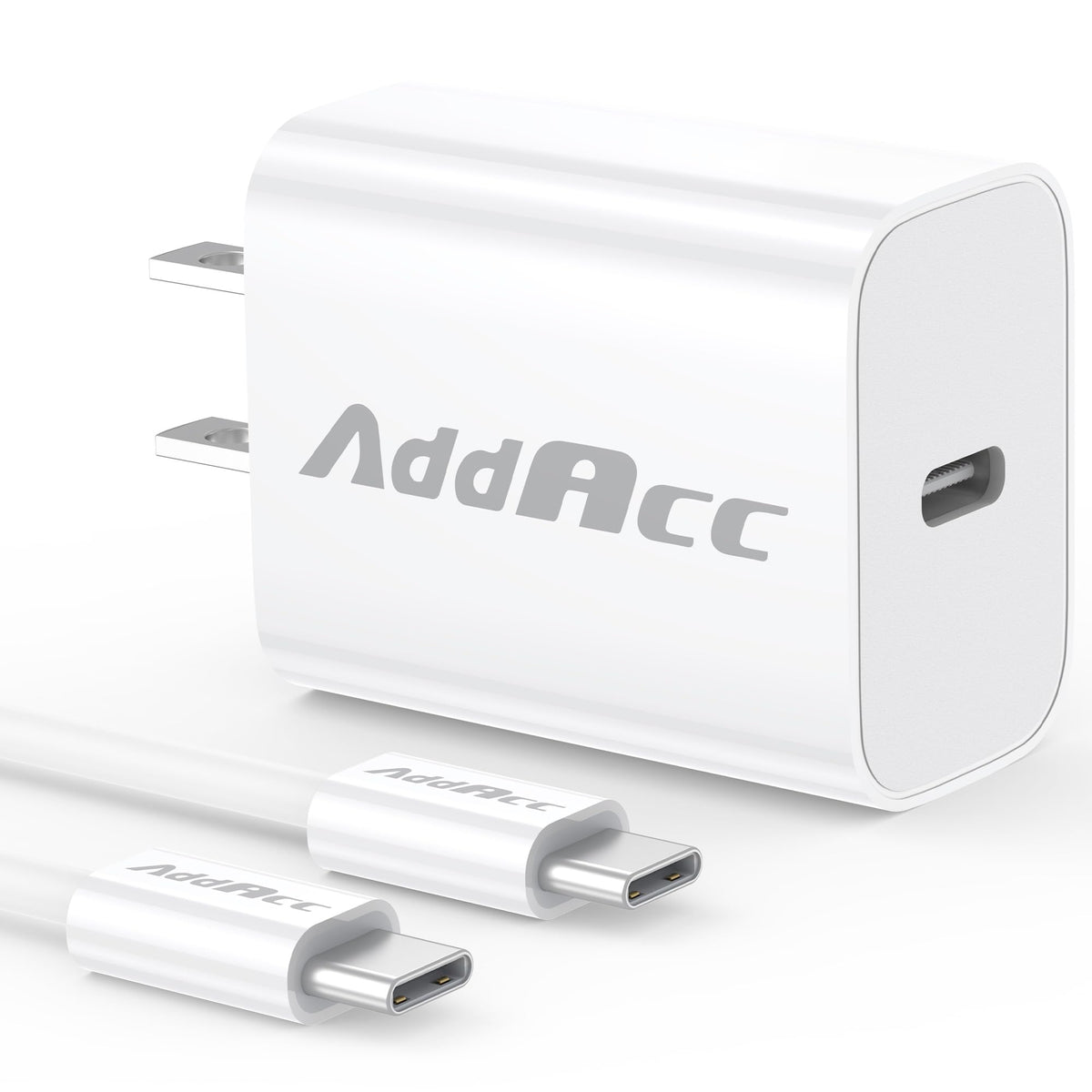 AddAcc 20W USB-C charger block powering fast USB-C devices