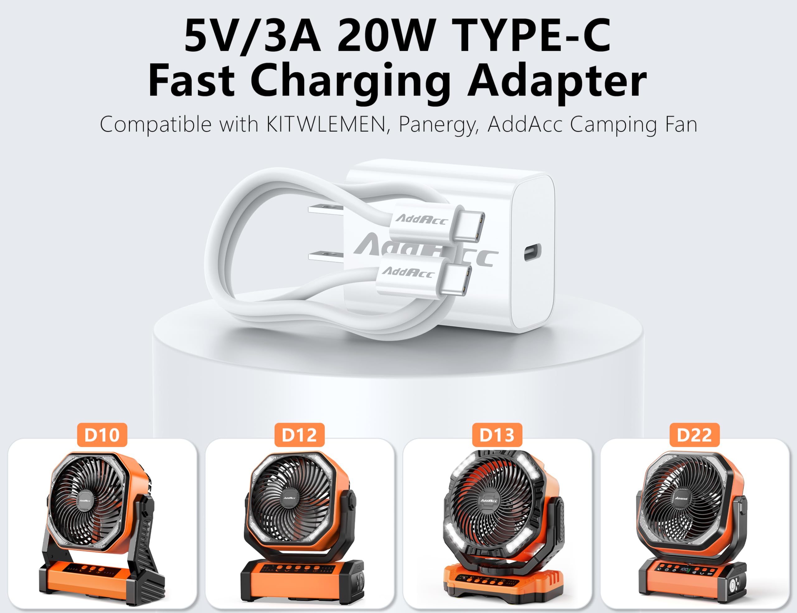 AddAcc camping fan charger ready for outdoor power