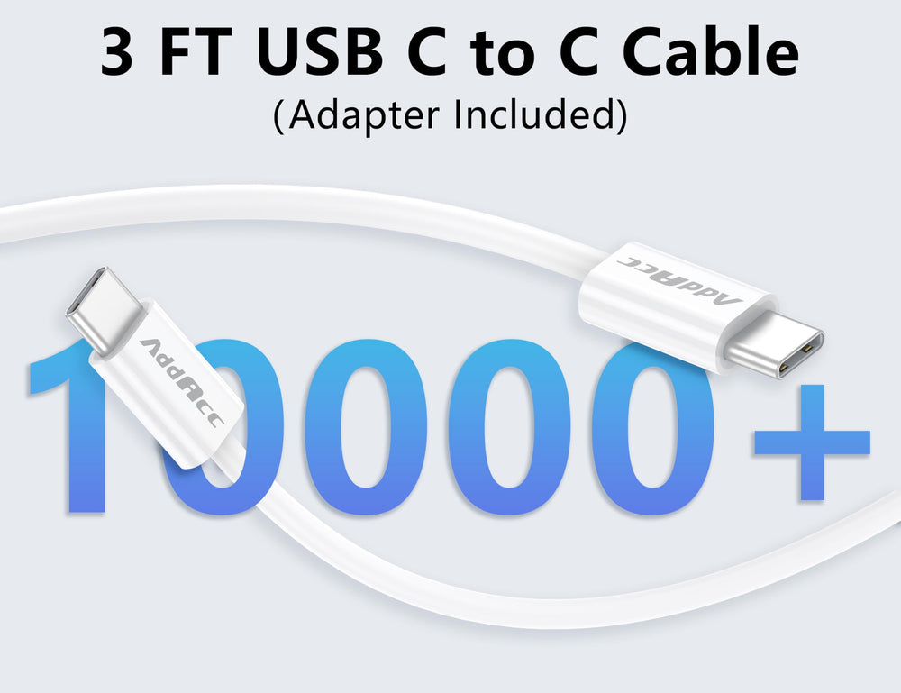 AddAcc Type-C to Type-C cable, 3.3ft, ideal for quick in-bag charging