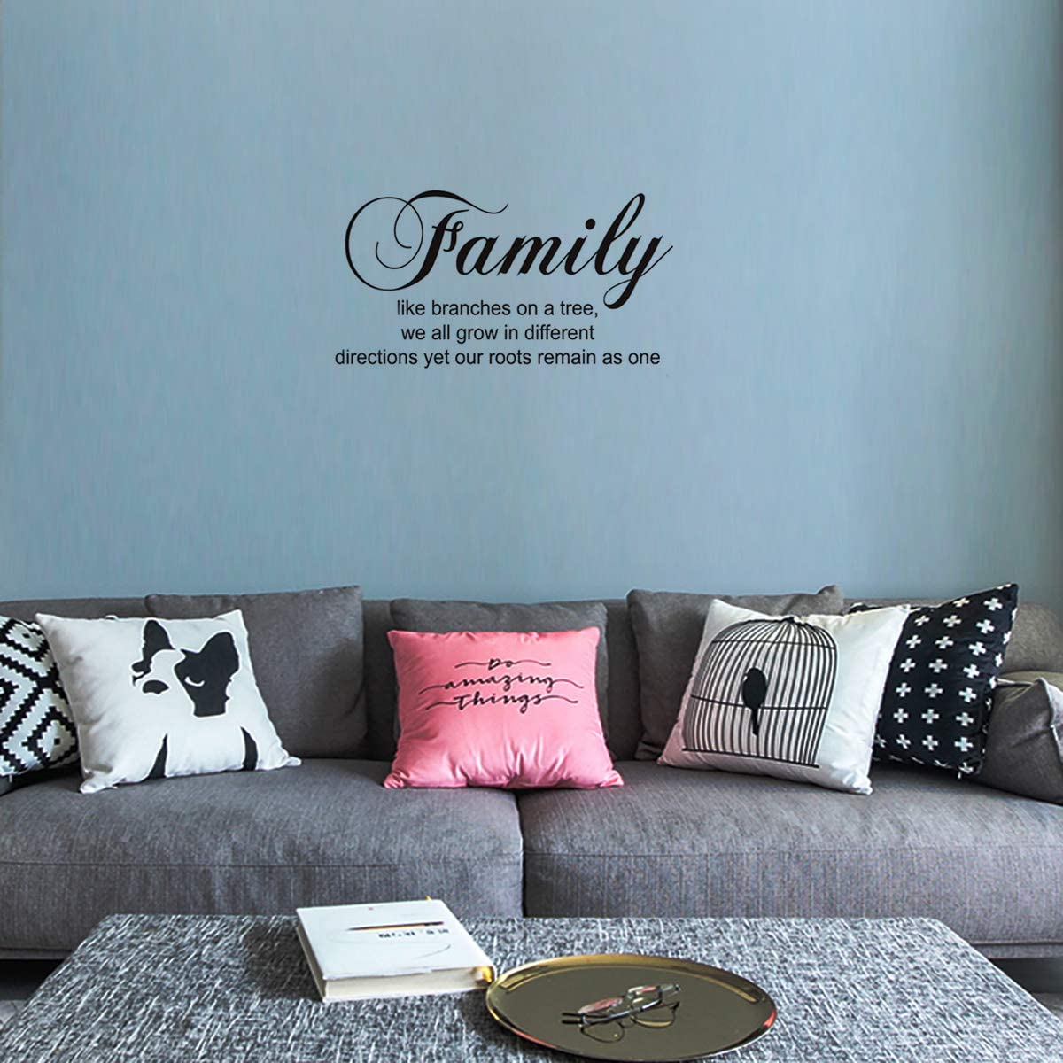 ADECALS family tree silhouette provides a warm, organic design element.
