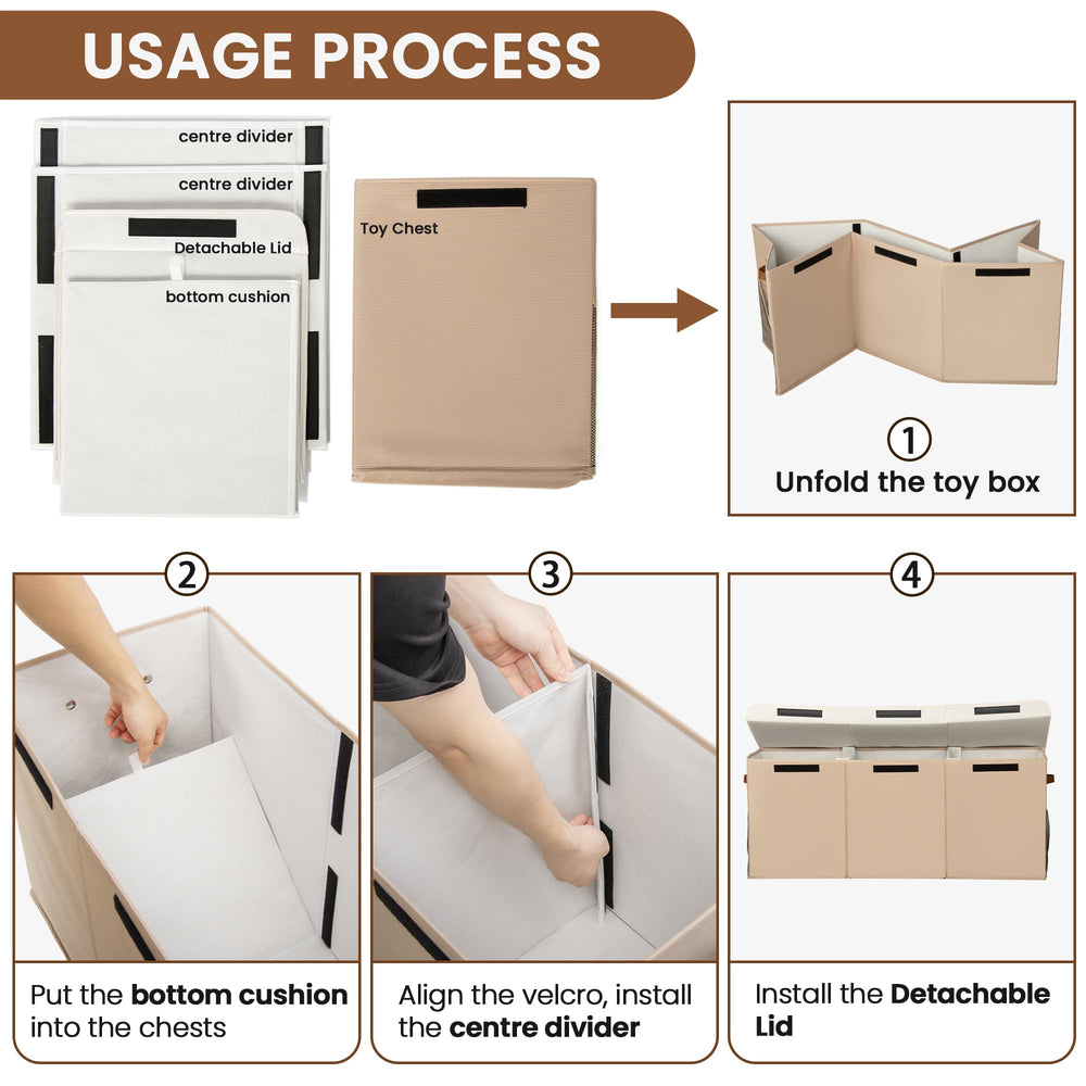 ADEHMDA 120L toy box fits living room or kids’ room setups.