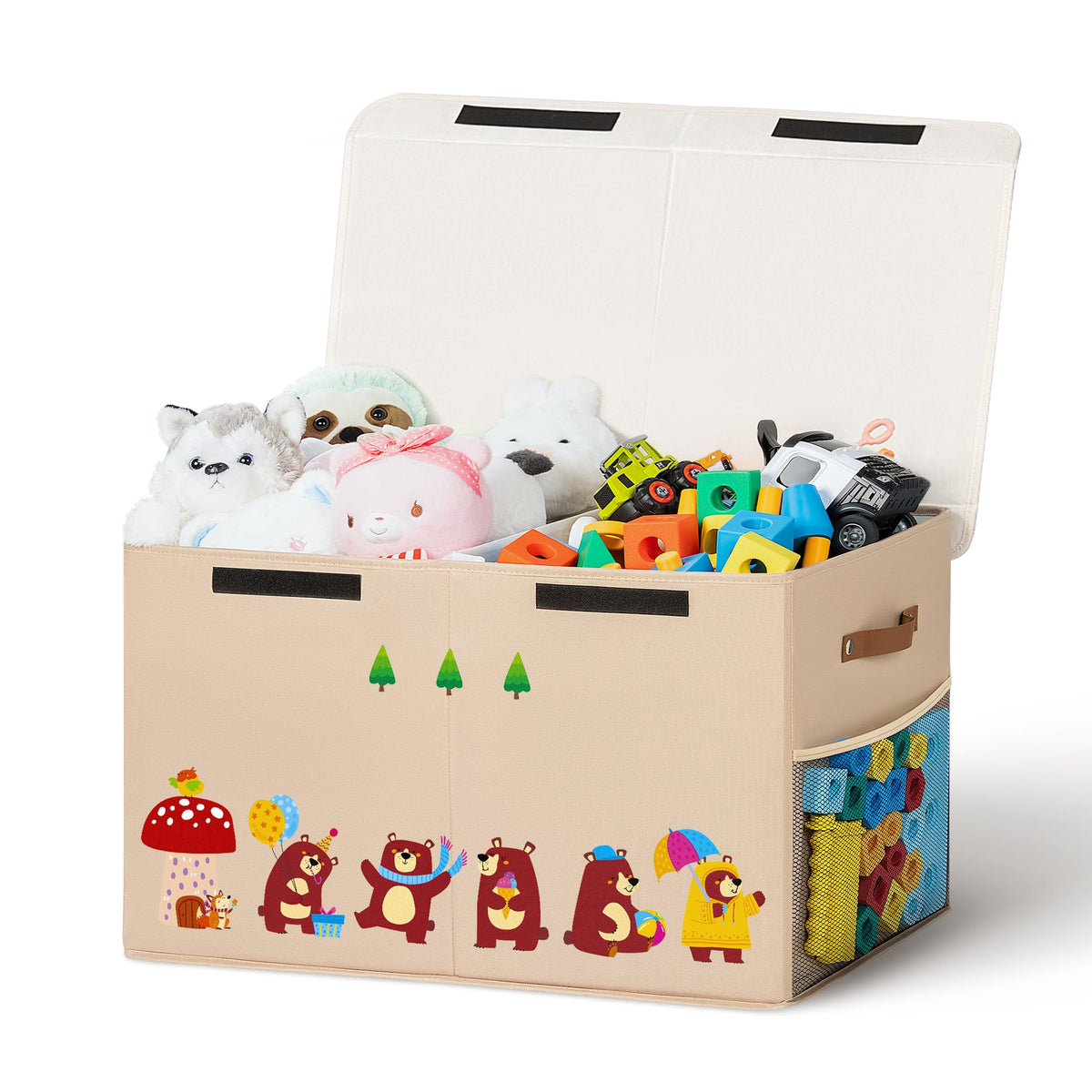 ADEHMDA 80L large toy storage box with lid keeps toys organized and accessible.