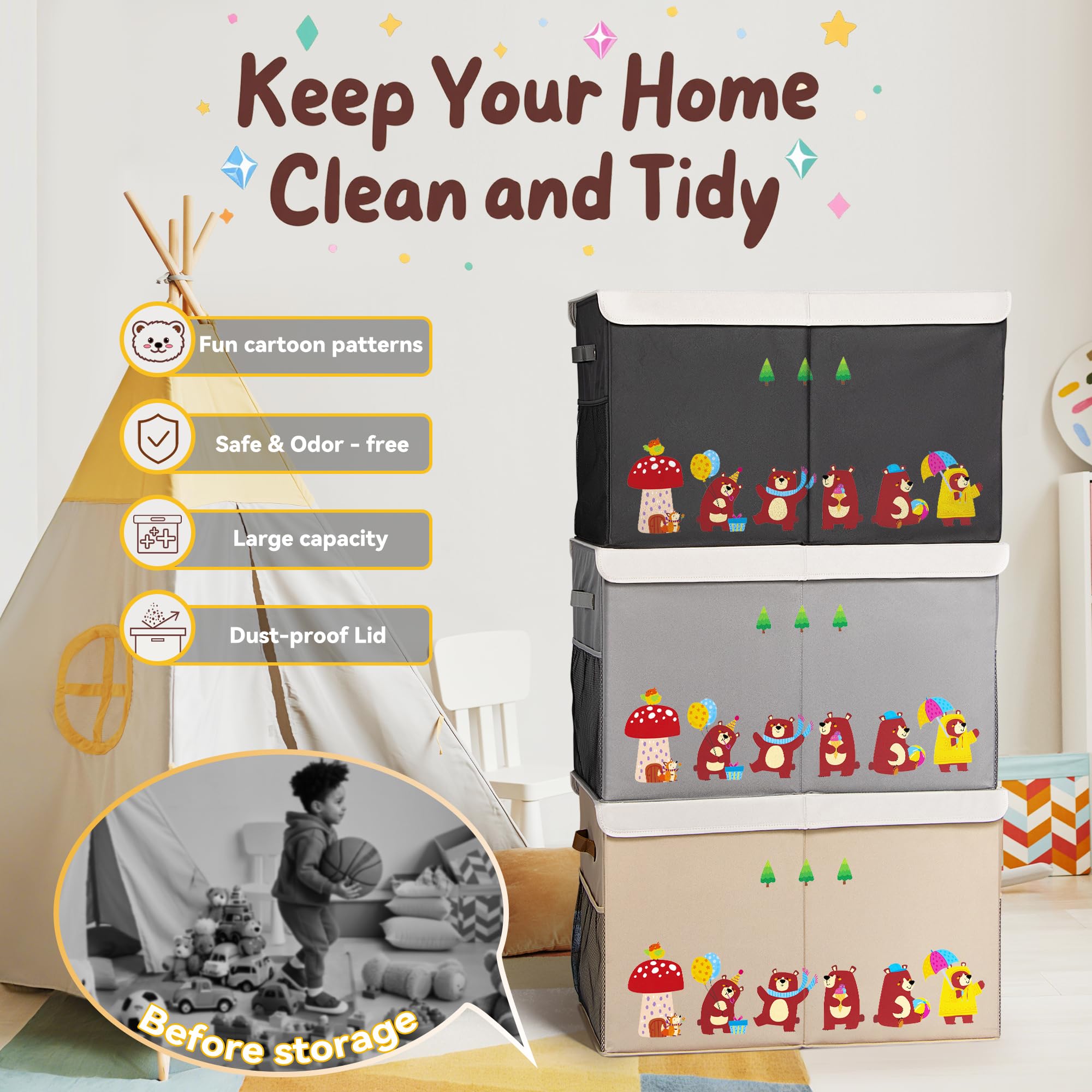 ADEHMDA soft reinforced handles simplify carrying around the house.