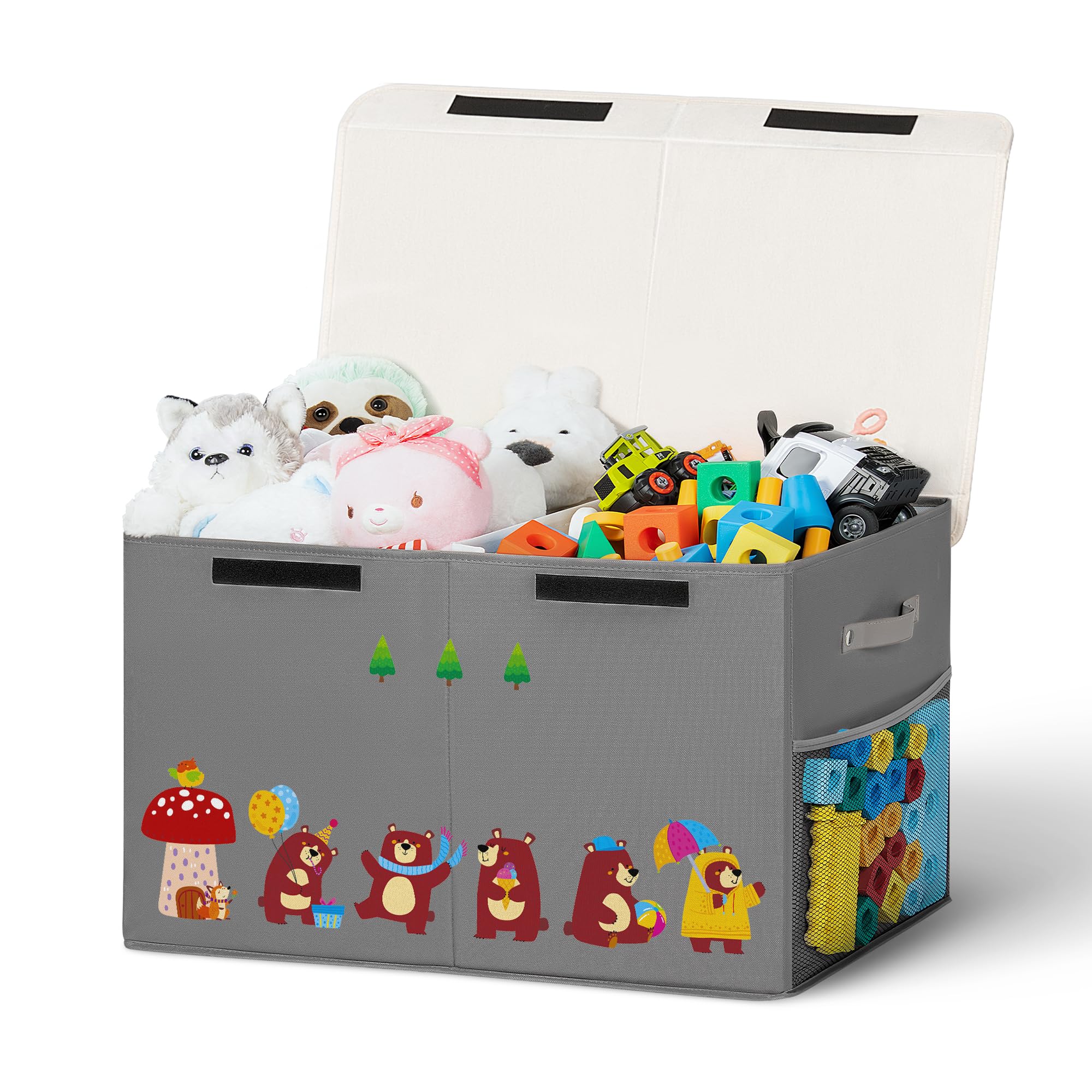 ADEHMDA 80L toy storage box with lid, spacious interior for toys and plush.