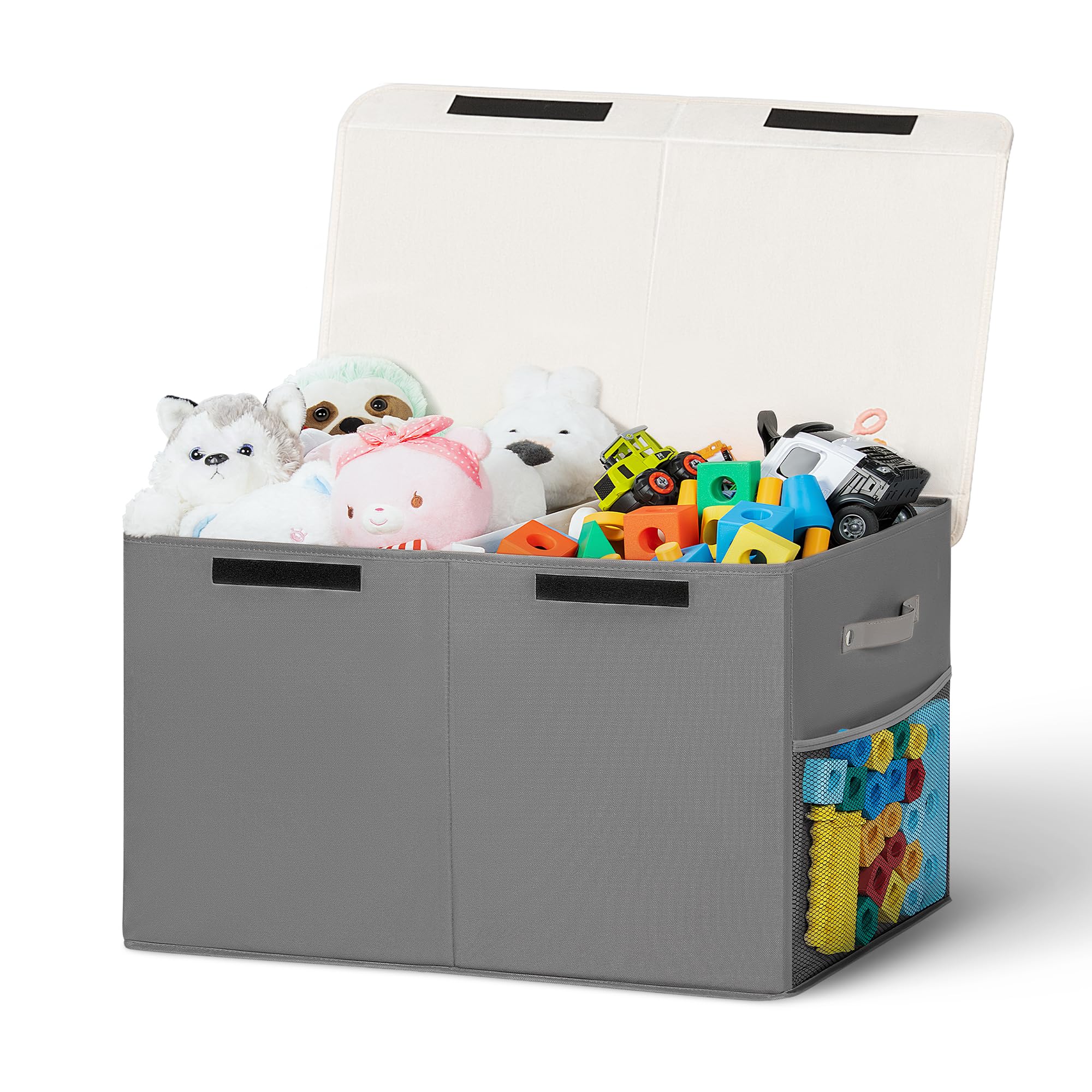 ADEHMDA 80L toy storage box with lid, spacious interior for large toy collections.